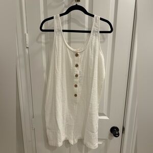 NEW Faherty White Dream Cotton Gauze Jamesport Romper